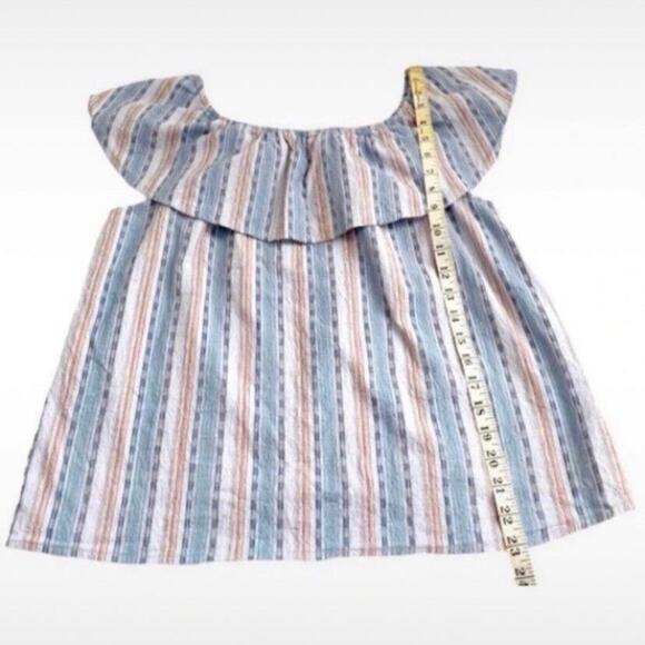 RD & Koko Multicolor Striped Off The Shoulder Ruffled Top, Size XL* (See Below) - Picture 3 of 7